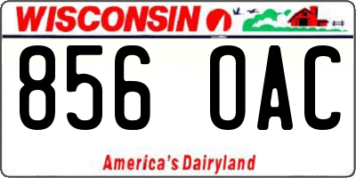 WI license plate 856OAC