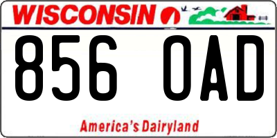 WI license plate 856OAD