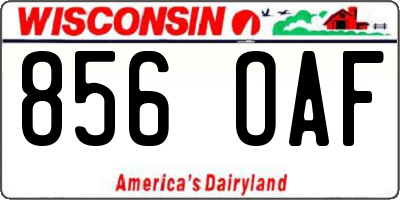 WI license plate 856OAF