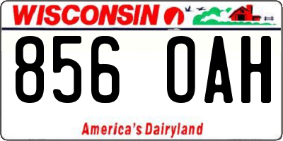 WI license plate 856OAH