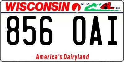 WI license plate 856OAI