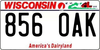 WI license plate 856OAK