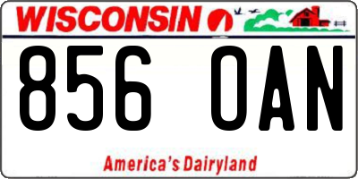 WI license plate 856OAN