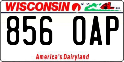 WI license plate 856OAP