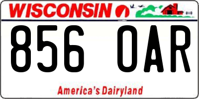 WI license plate 856OAR