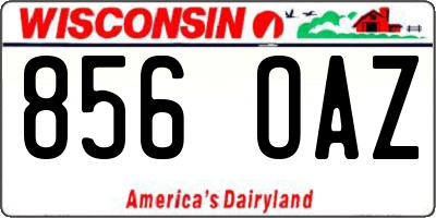WI license plate 856OAZ