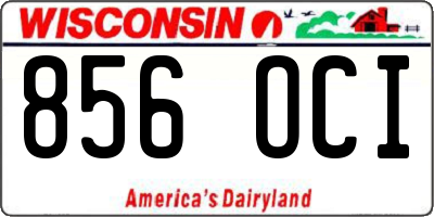 WI license plate 856OCI