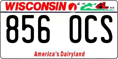 WI license plate 856OCS