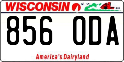 WI license plate 856ODA