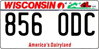 WI license plate 856ODC