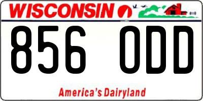 WI license plate 856ODD