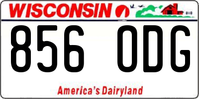 WI license plate 856ODG
