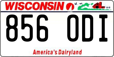 WI license plate 856ODI