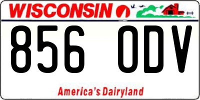 WI license plate 856ODV
