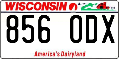 WI license plate 856ODX