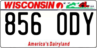 WI license plate 856ODY
