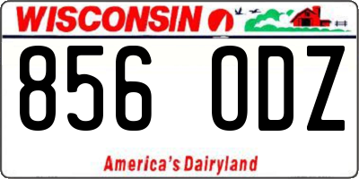 WI license plate 856ODZ