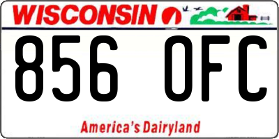 WI license plate 856OFC