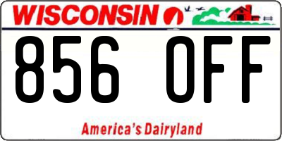 WI license plate 856OFF