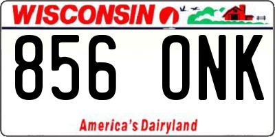 WI license plate 856ONK