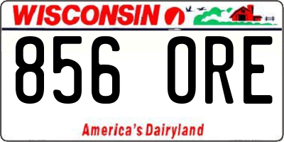 WI license plate 856ORE