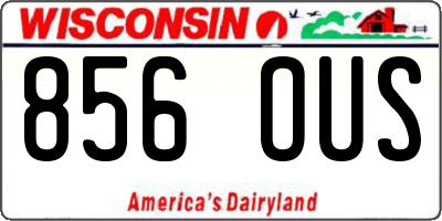 WI license plate 856OUS