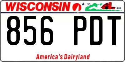 WI license plate 856PDT