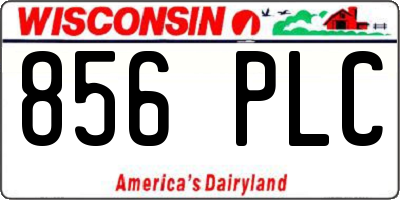 WI license plate 856PLC