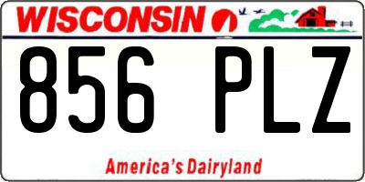 WI license plate 856PLZ