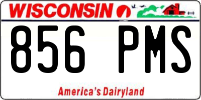 WI license plate 856PMS