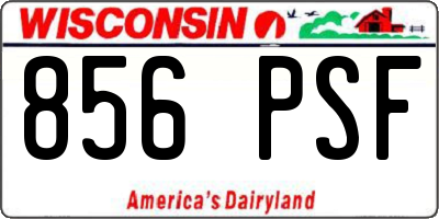 WI license plate 856PSF