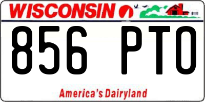 WI license plate 856PTO
