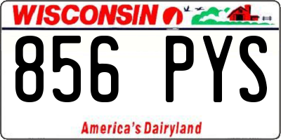 WI license plate 856PYS