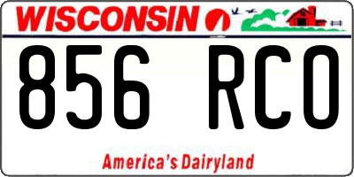 WI license plate 856RCO