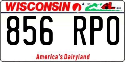 WI license plate 856RPO