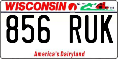 WI license plate 856RUK