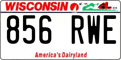 WI license plate 856RWE