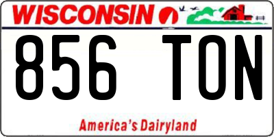 WI license plate 856TON