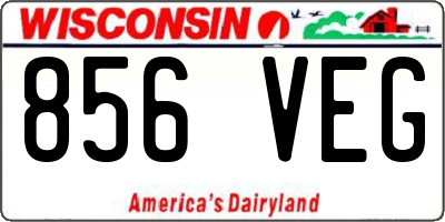 WI license plate 856VEG