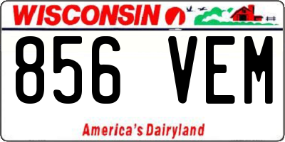 WI license plate 856VEM
