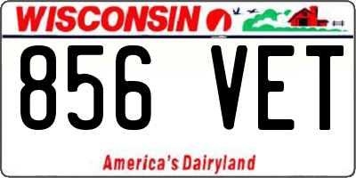 WI license plate 856VET