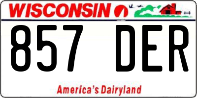 WI license plate 857DER
