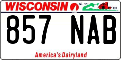 WI license plate 857NAB