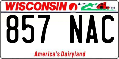 WI license plate 857NAC