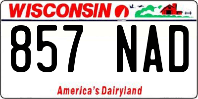 WI license plate 857NAD