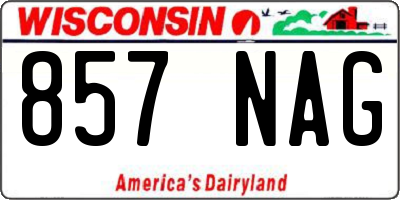 WI license plate 857NAG