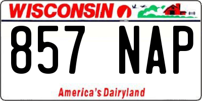 WI license plate 857NAP