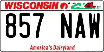 WI license plate 857NAW