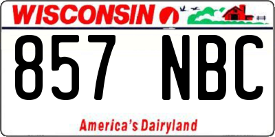 WI license plate 857NBC