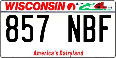 WI license plate 857NBF